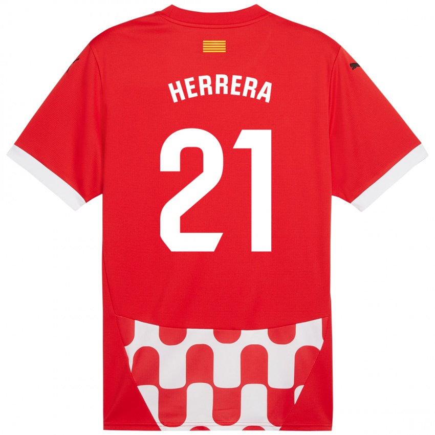 Bambino Maglia Yangel Herrera #21 Rosso Bianco Kit Gara Home 2024/25 Maglietta