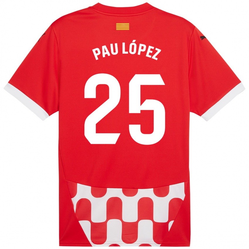 Bambino Maglia Pau Lopez #25 Rosso Bianco Kit Gara Home 2024/25 Maglietta