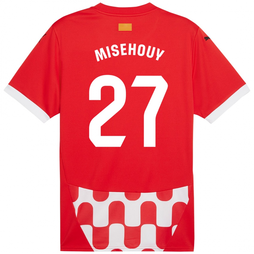 Bambino Maglia Gabriel Misehouy #27 Rosso Bianco Kit Gara Home 2024/25 Maglietta