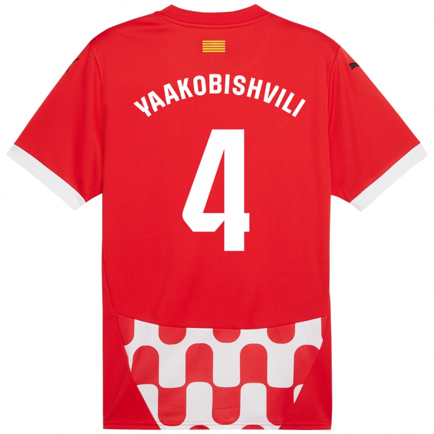 Bambino Maglia Antal Yaakobishvili #4 Rosso Bianco Kit Gara Home 2024/25 Maglietta