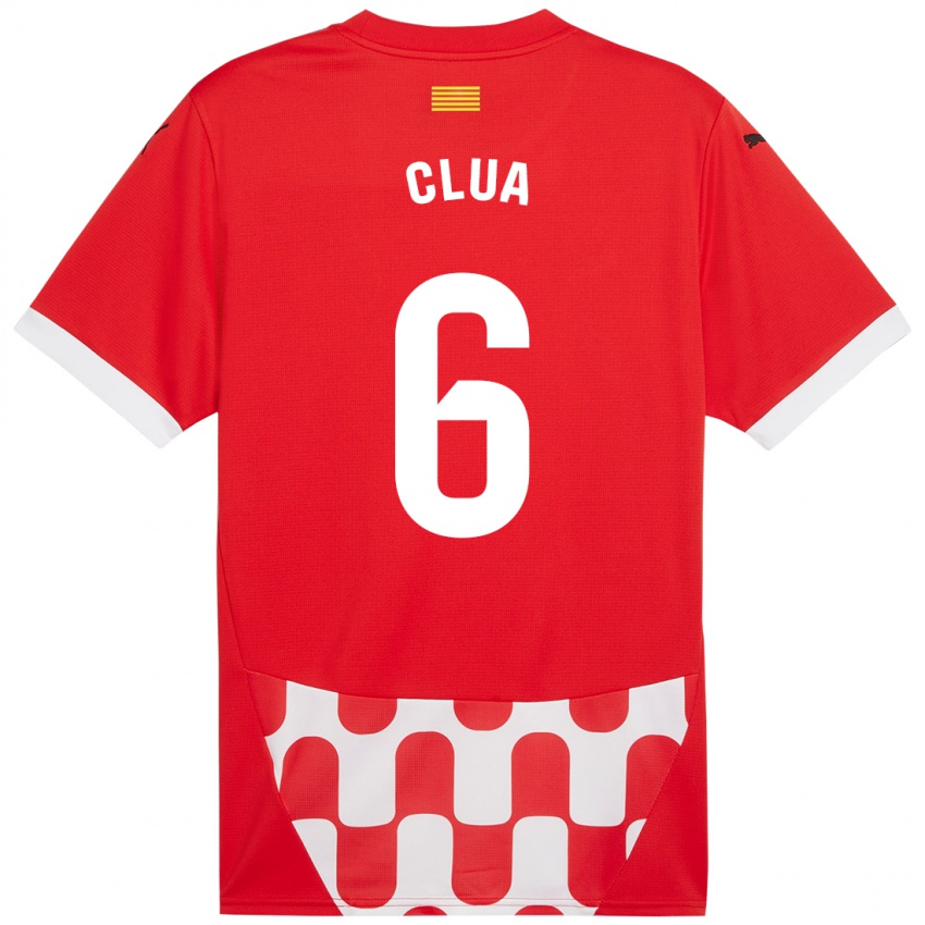 Bambino Maglia Silvi Clua #6 Rosso Bianco Kit Gara Home 2024/25 Maglietta