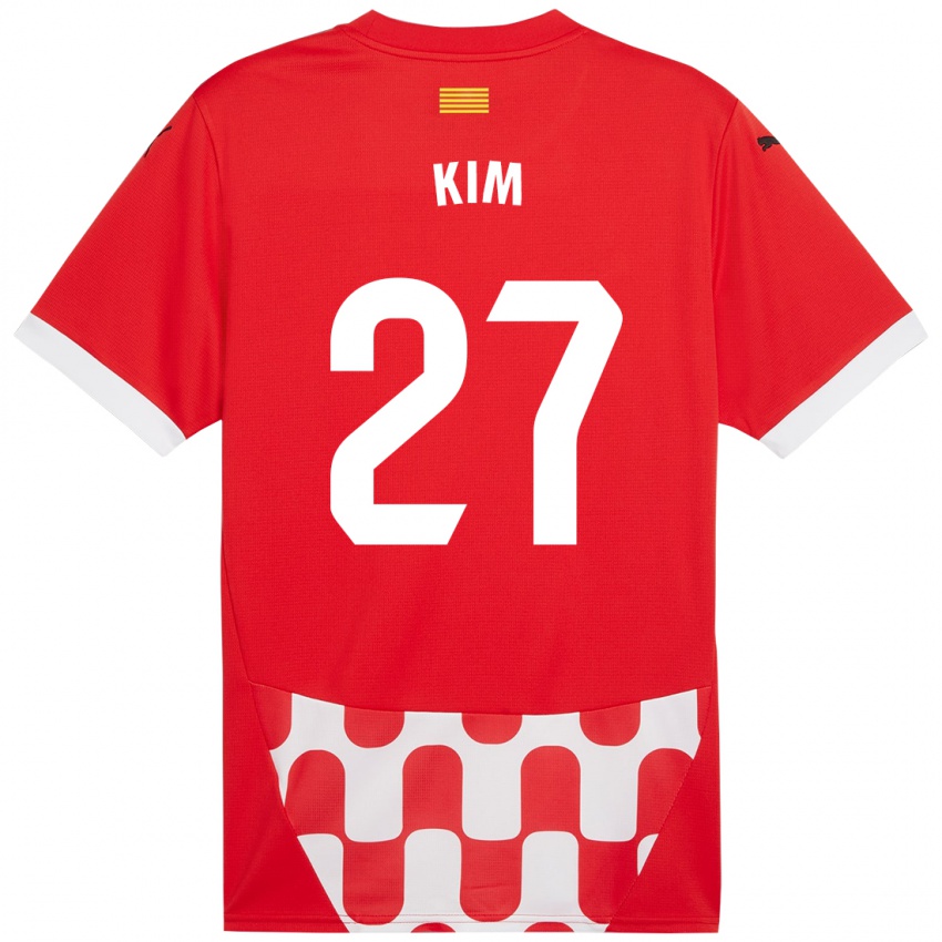 Bambino Maglia Min-Su Kim #27 Rosso Bianco Kit Gara Home 2024/25 Maglietta