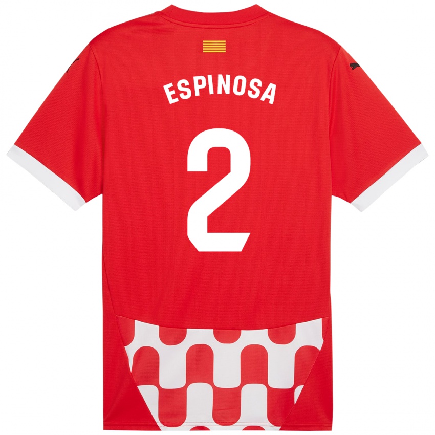 Bambino Maglia Bernardo Espinosa #2 Rosso Bianco Kit Gara Home 2024/25 Maglietta