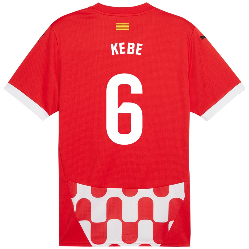 Bambino Maglia Ibrahima Kébé #6 Rosso Bianco Kit Gara Home 2024/25 Maglietta