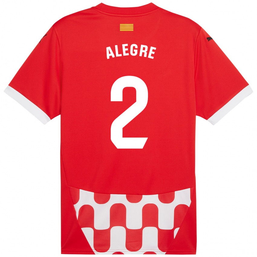 Bambino Maglia Marc Alegre #2 Rosso Bianco Kit Gara Home 2024/25 Maglietta