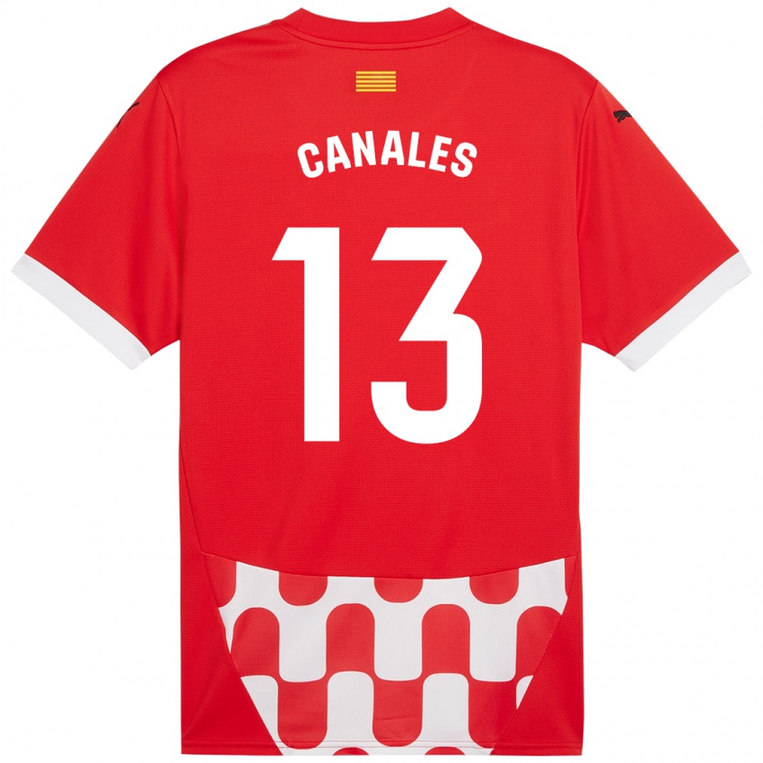 Bambino Maglia Juanvi Canales #13 Rosso Bianco Kit Gara Home 2024/25 Maglietta