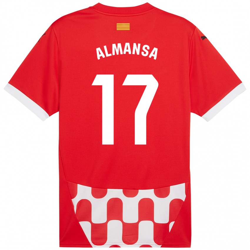 Bambino Maglia Alex Almansa #17 Rosso Bianco Kit Gara Home 2024/25 Maglietta