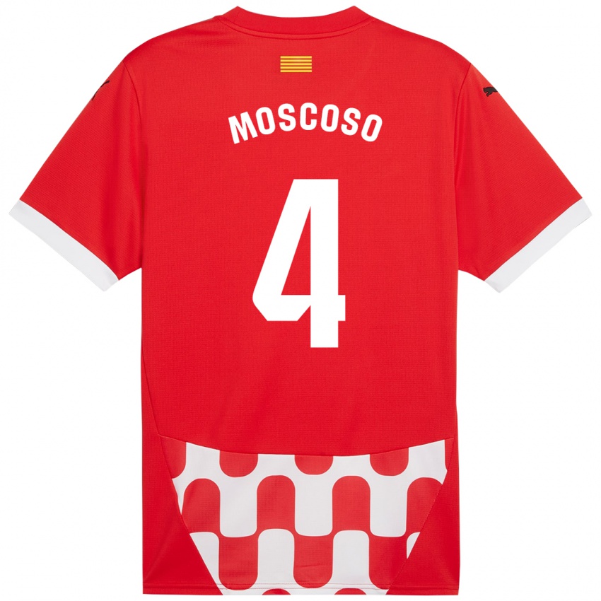 Bambino Maglia Miriam Moscoso #4 Rosso Bianco Kit Gara Home 2024/25 Maglietta