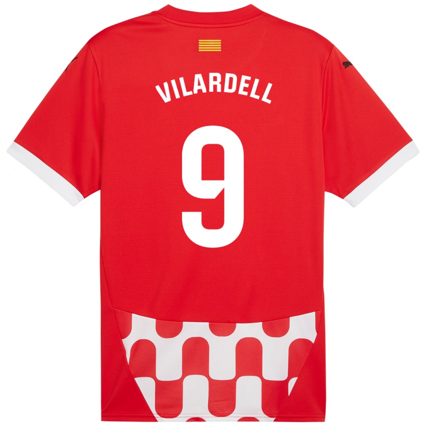 Bambino Maglia Júlia Vilardell #9 Rosso Bianco Kit Gara Home 2024/25 Maglietta