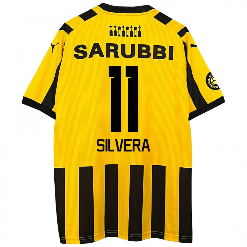 Bambino Maglia Maximiliano Silvera #11 Giallo Nero Kit Gara Home 2024/25 Maglietta