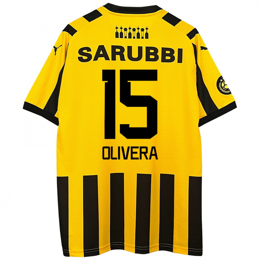 Bambino Maglia Maximiliano Olivera #15 Giallo Nero Kit Gara Home 2024/25 Maglietta