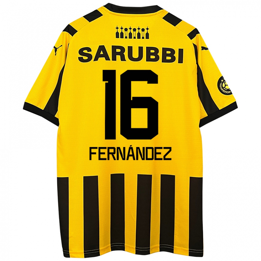 Bambino Maglia Adrián Fernández #16 Giallo Nero Kit Gara Home 2024/25 Maglietta