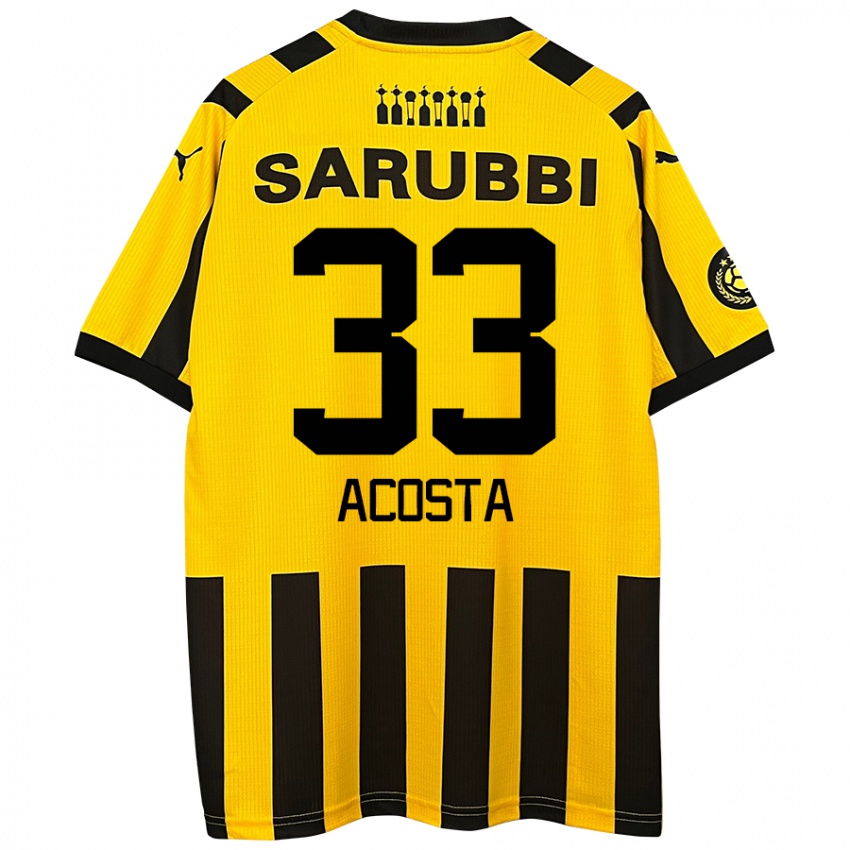 Bambino Maglia Nahuel Acosta #33 Giallo Nero Kit Gara Home 2024/25 Maglietta