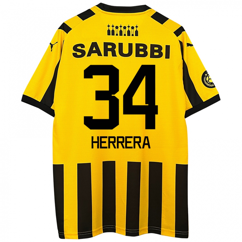 Bambino Maglia Nahuel Herrera #34 Giallo Nero Kit Gara Home 2024/25 Maglietta