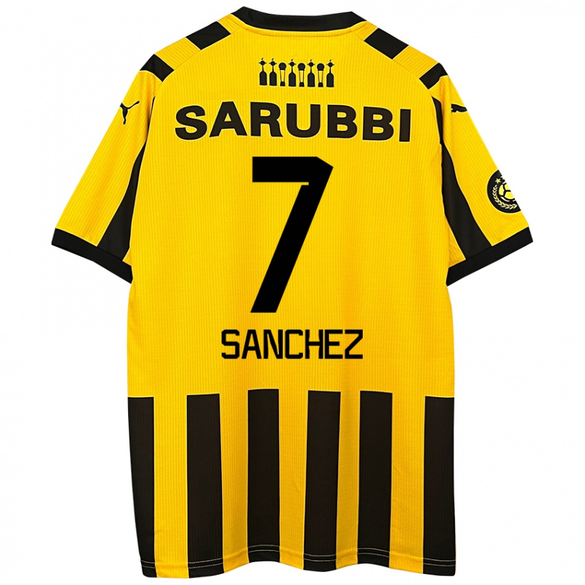 Bambino Maglia Carlos Sánchez #7 Giallo Nero Kit Gara Home 2024/25 Maglietta