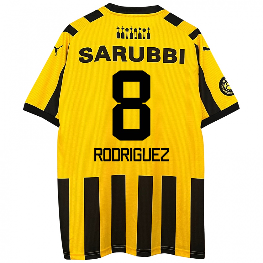 Bambino Maglia Sebastián Rodríguez #8 Giallo Nero Kit Gara Home 2024/25 Maglietta