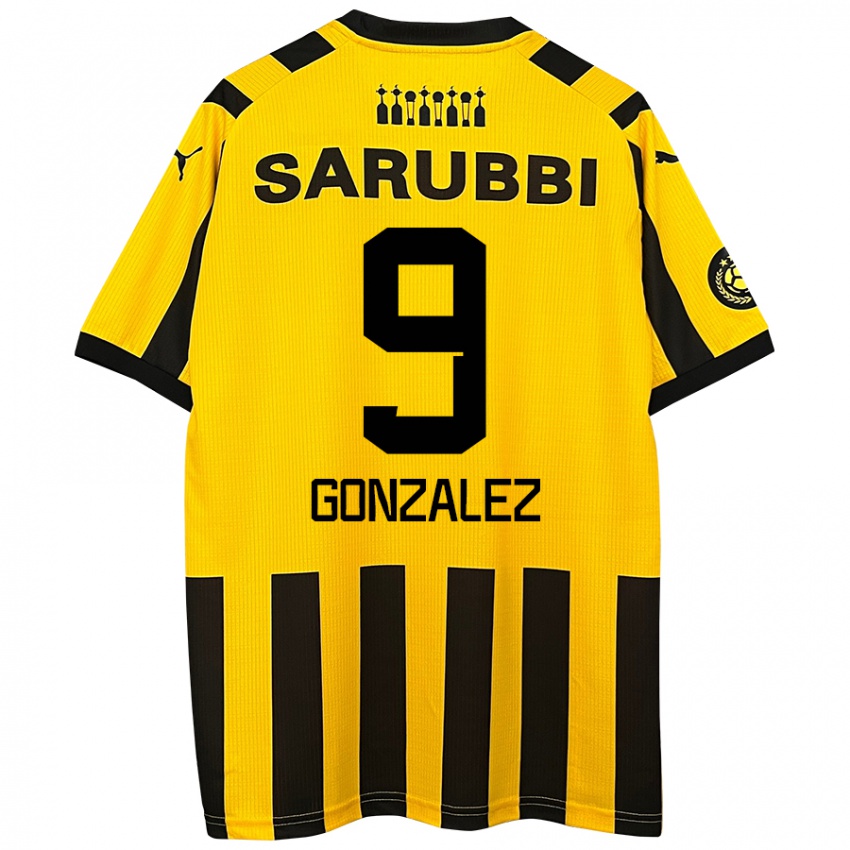 Bambino Maglia Franco González #9 Giallo Nero Kit Gara Home 2024/25 Maglietta