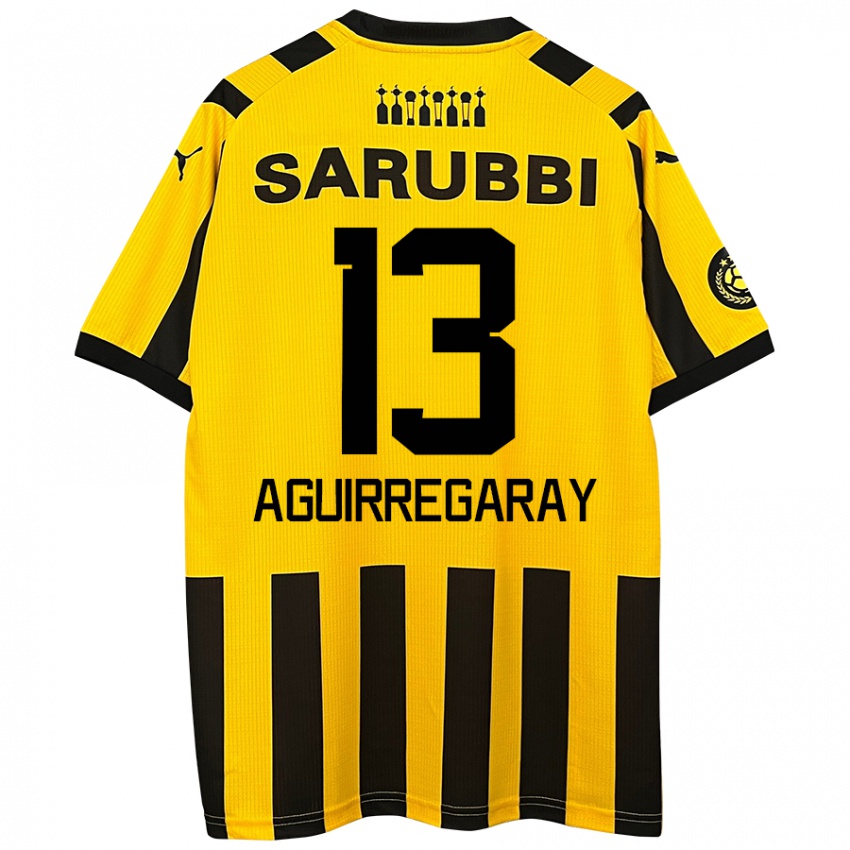 Bambino Maglia Matías Aguirregaray #13 Giallo Nero Kit Gara Home 2024/25 Maglietta