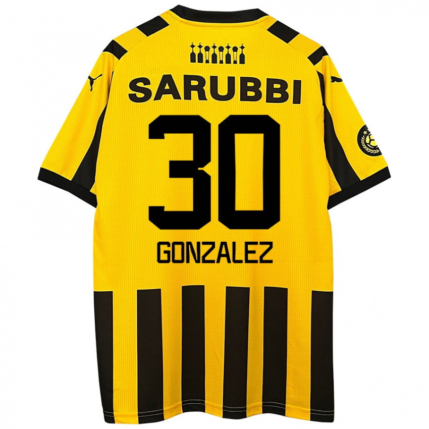 Bambino Maglia Ángel González #30 Giallo Nero Kit Gara Home 2024/25 Maglietta