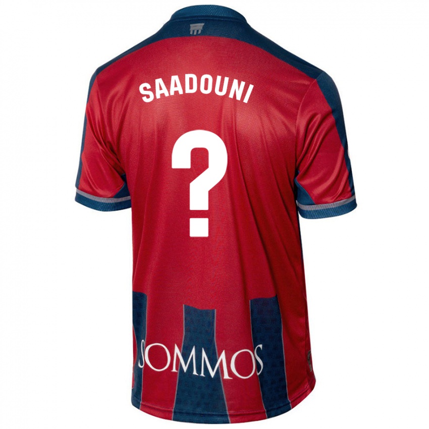 Bambino Maglia Mohammed Saadouni #0 Rosso Blu Kit Gara Home 2024/25 Maglietta