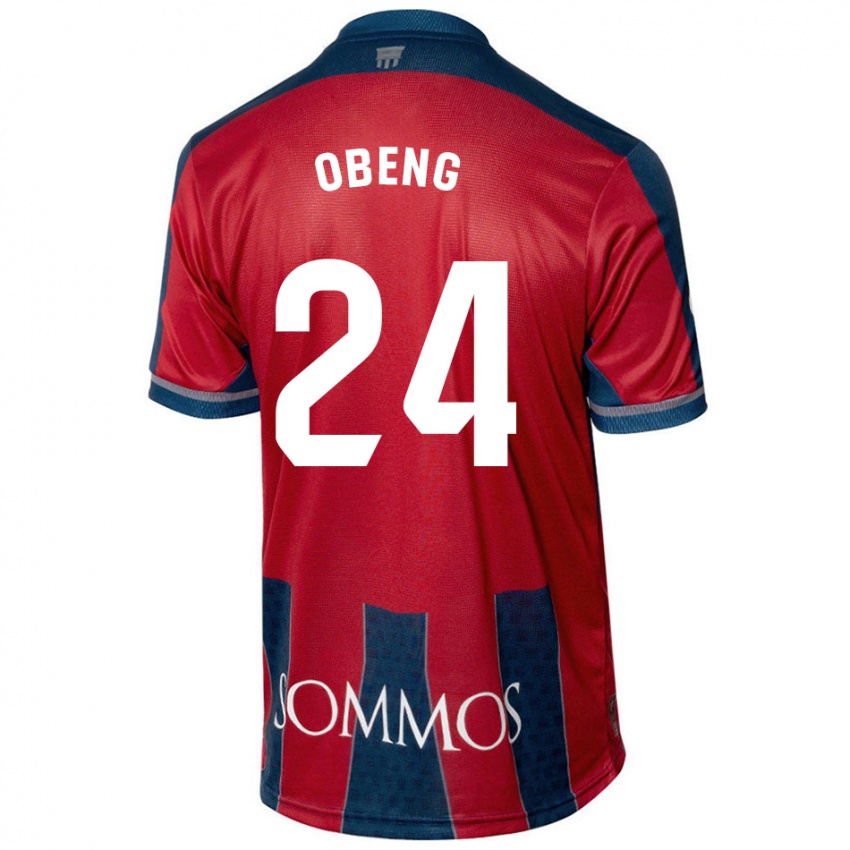 Bambino Maglia Samuel Obeng #24 Rosso Blu Kit Gara Home 2024/25 Maglietta