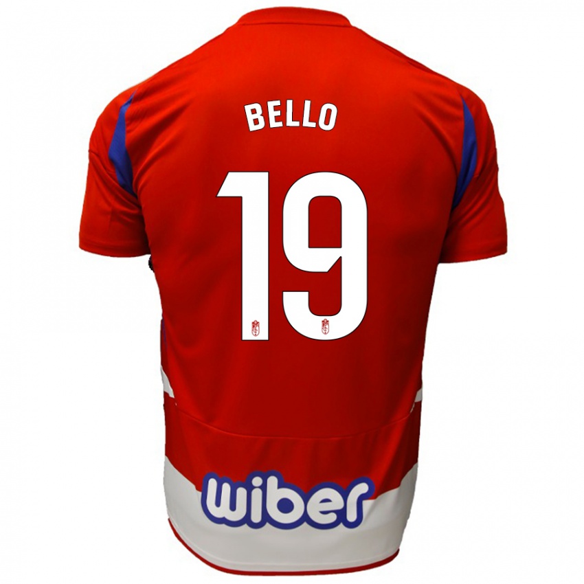 Bambino Maglia Eghosa Augustine Bello #19 Rosso Bianco Blu Kit Gara Home 2024/25 Maglietta