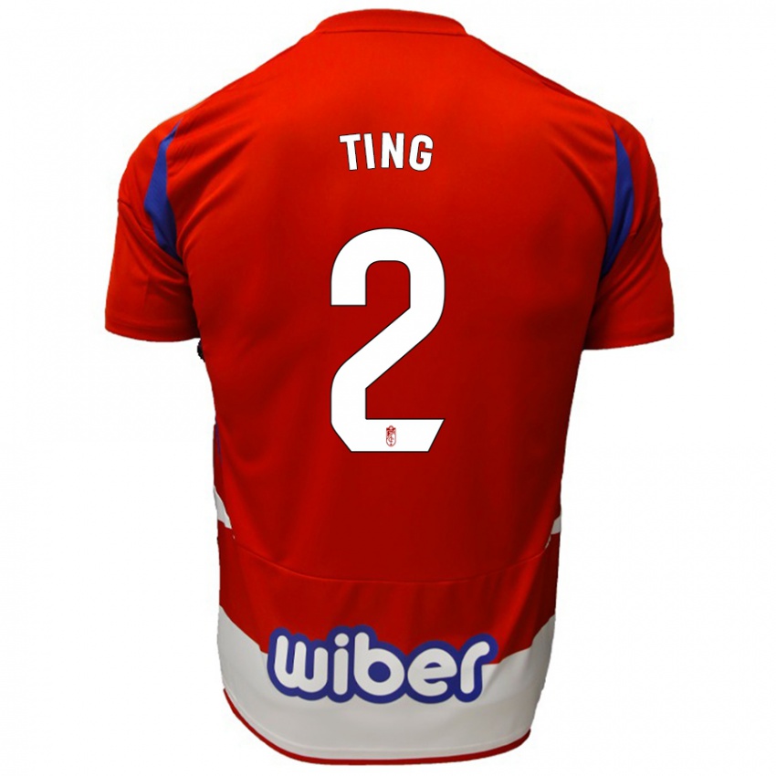 Bambino Maglia Xie Ting #2 Rosso Bianco Blu Kit Gara Home 2024/25 Maglietta