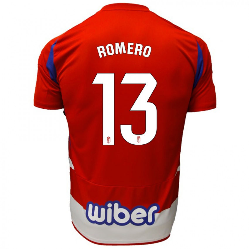 Bambino Maglia Andrea Romero #13 Rosso Bianco Blu Kit Gara Home 2024/25 Maglietta