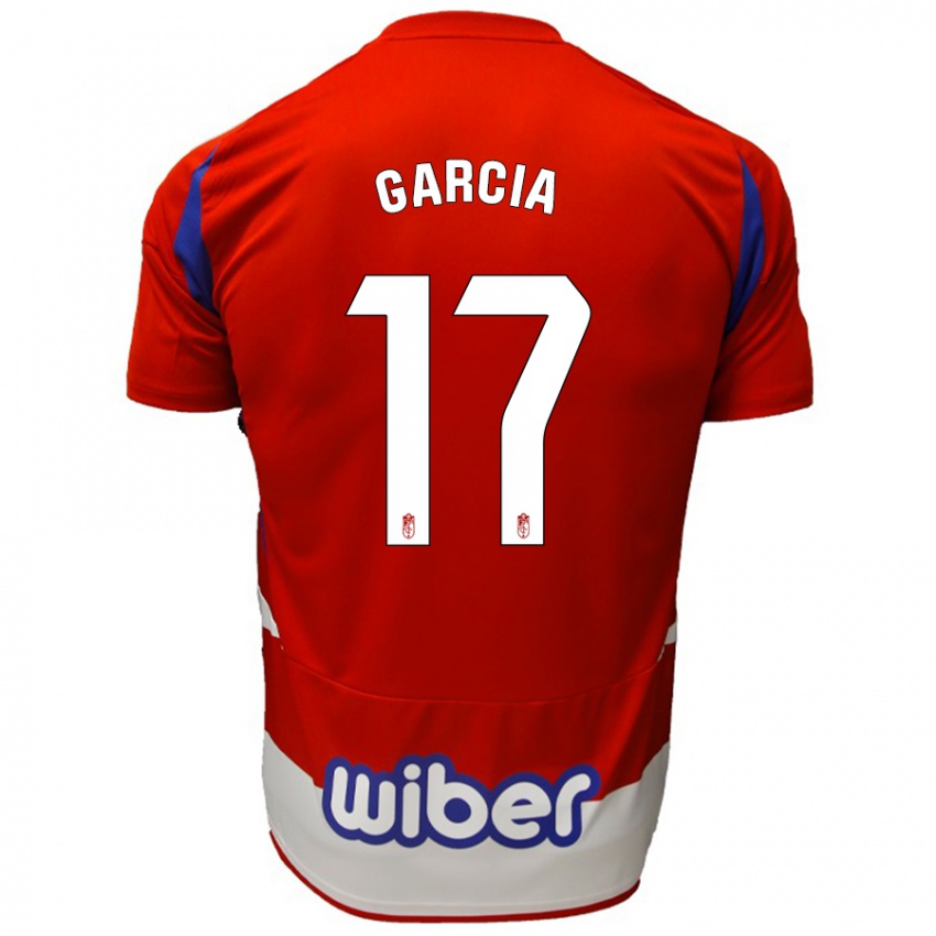 Bambino Maglia Naima García #17 Rosso Bianco Blu Kit Gara Home 2024/25 Maglietta