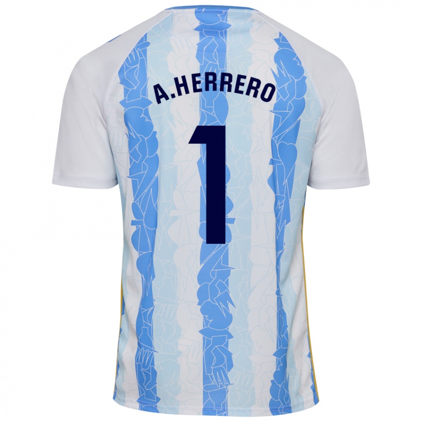 Bambino Maglia Alfonso Herrero #1 Bianco Blu Kit Gara Home 2024/25 Maglietta