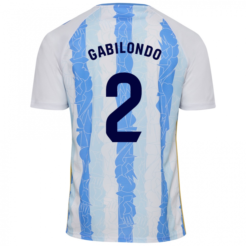 Bambino Maglia Jokin Gabilondo #2 Bianco Blu Kit Gara Home 2024/25 Maglietta