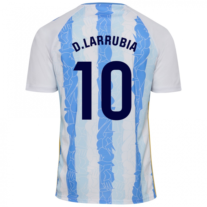 Bambino Maglia David Larrubia #10 Bianco Blu Kit Gara Home 2024/25 Maglietta