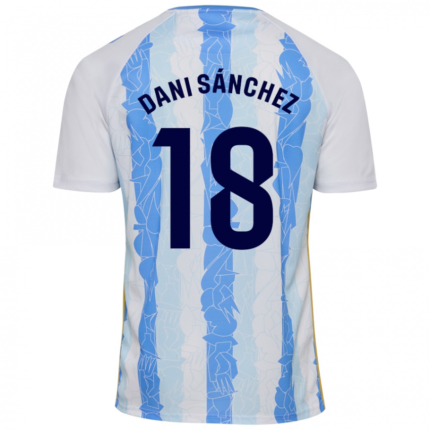 Bambino Maglia Dani Sánchez #18 Bianco Blu Kit Gara Home 2024/25 Maglietta