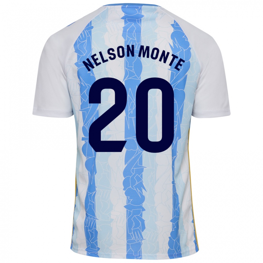 Bambino Maglia Nélson Monte #20 Bianco Blu Kit Gara Home 2024/25 Maglietta