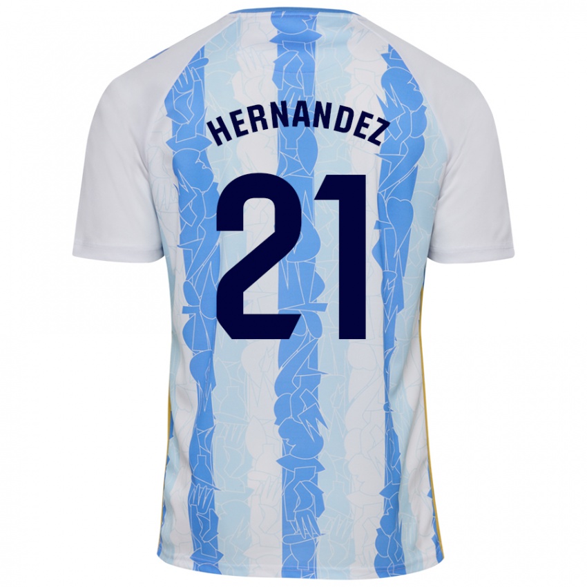 Bambino Maglia Juan Hernández #21 Bianco Blu Kit Gara Home 2024/25 Maglietta