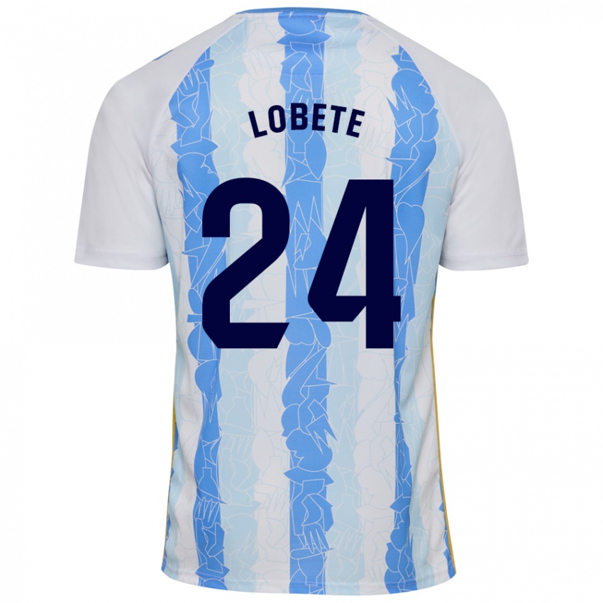 Bambino Maglia Julen Lobete #24 Bianco Blu Kit Gara Home 2024/25 Maglietta