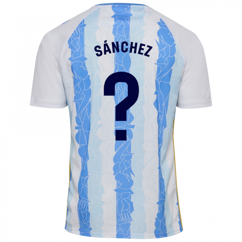 Bambino Maglia Álvaro Sánchez #0 Bianco Blu Kit Gara Home 2024/25 Maglietta