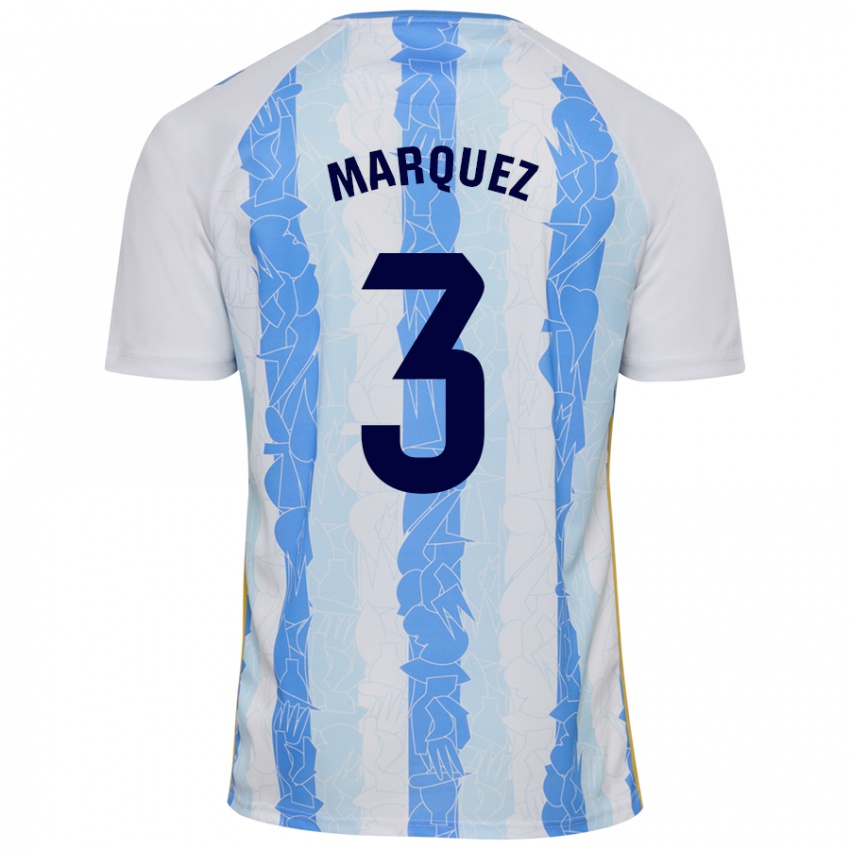 Bambino Maglia David Márquez #3 Bianco Blu Kit Gara Home 2024/25 Maglietta