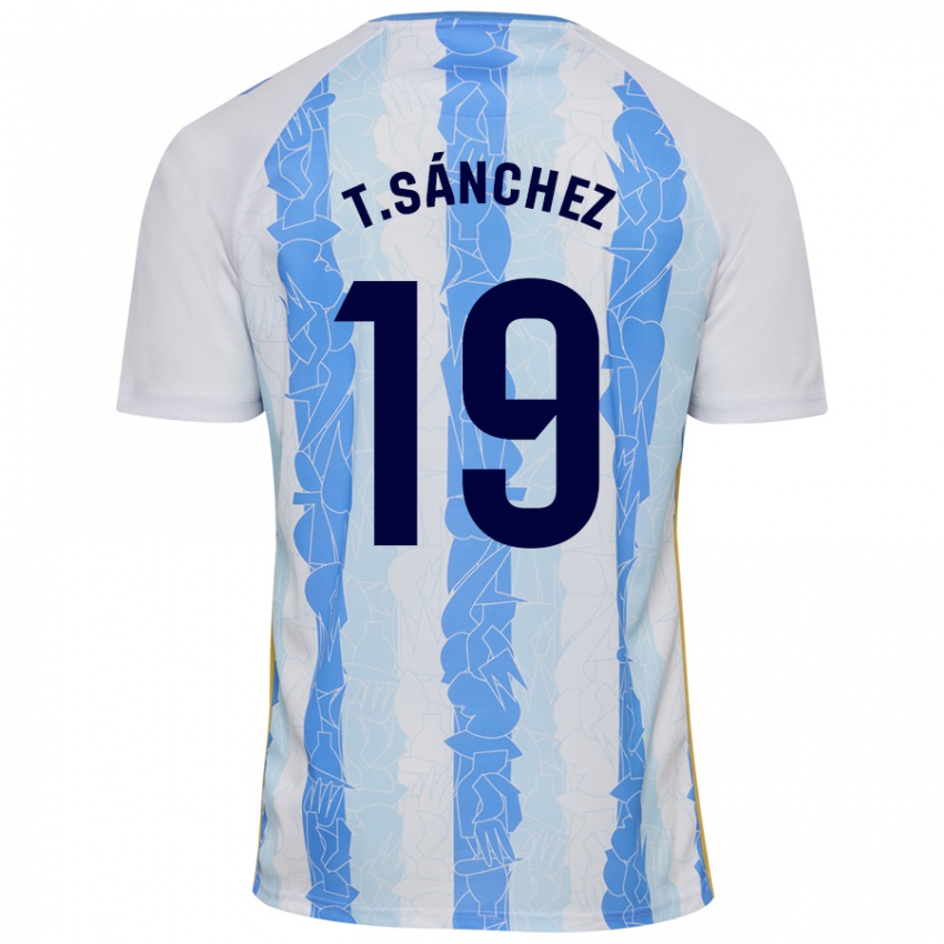 Bambino Maglia Toni Sánchez #19 Bianco Blu Kit Gara Home 2024/25 Maglietta