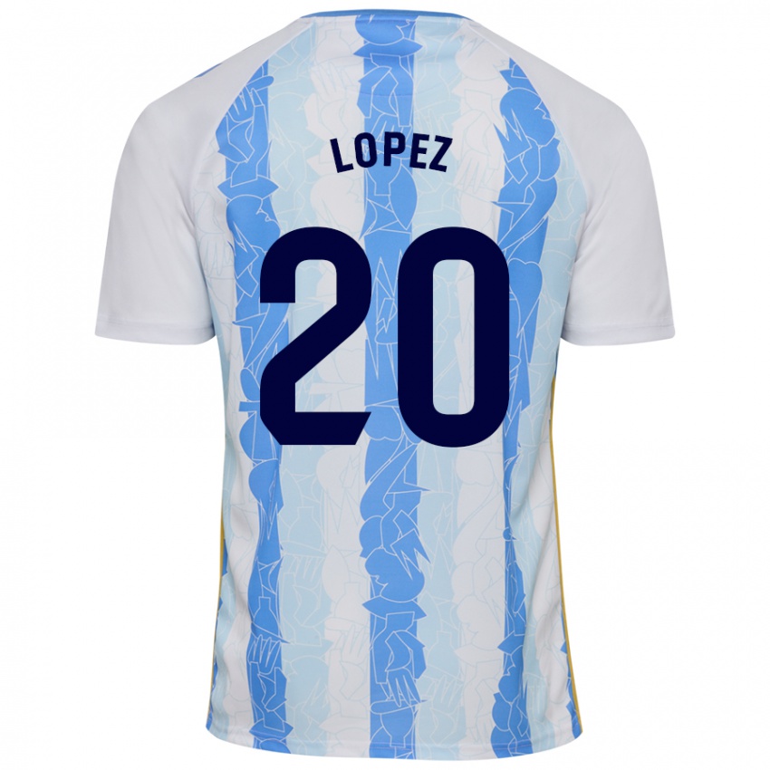 Bambino Maglia Adri López #20 Bianco Blu Kit Gara Home 2024/25 Maglietta