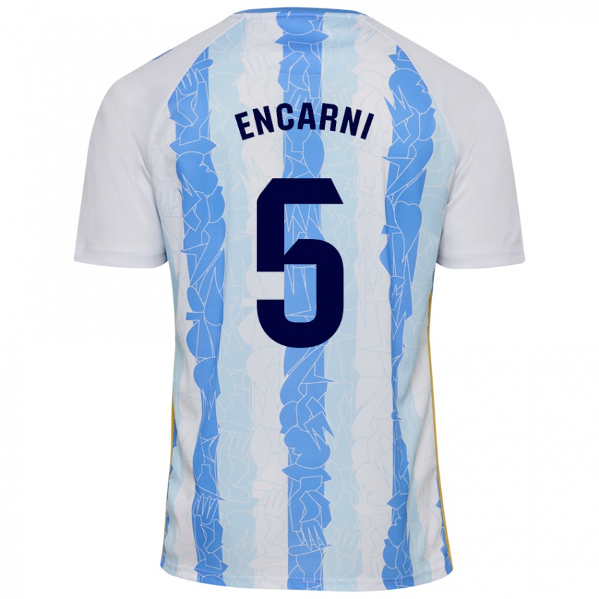 Bambino Maglia Encarni #5 Bianco Blu Kit Gara Home 2024/25 Maglietta