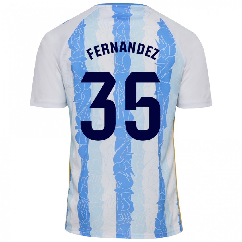 Bambino Maglia Inés Fernández #35 Bianco Blu Kit Gara Home 2024/25 Maglietta