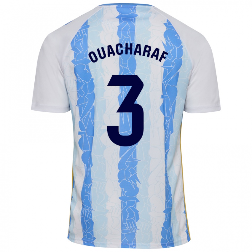 Bambino Maglia Bilal Ouacharaf #3 Bianco Blu Kit Gara Home 2024/25 Maglietta