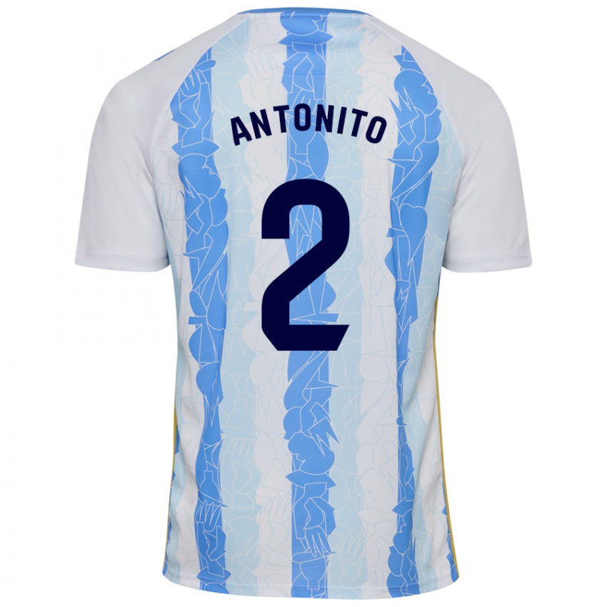 Bambino Maglia Antoñito #2 Bianco Blu Kit Gara Home 2024/25 Maglietta