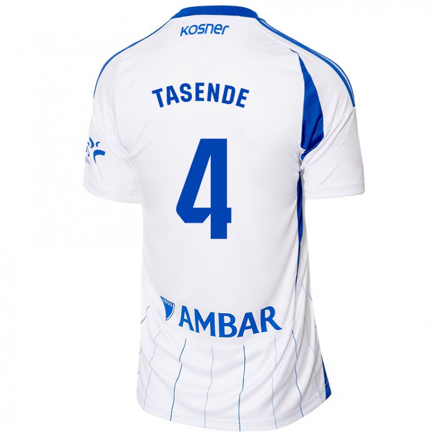 Bambino Maglia Dani Tasende #4 Rosso Bianco Kit Gara Home 2024/25 Maglietta