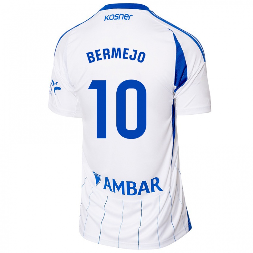 Bambino Maglia Sergio Bermejo #10 Rosso Bianco Kit Gara Home 2024/25 Maglietta