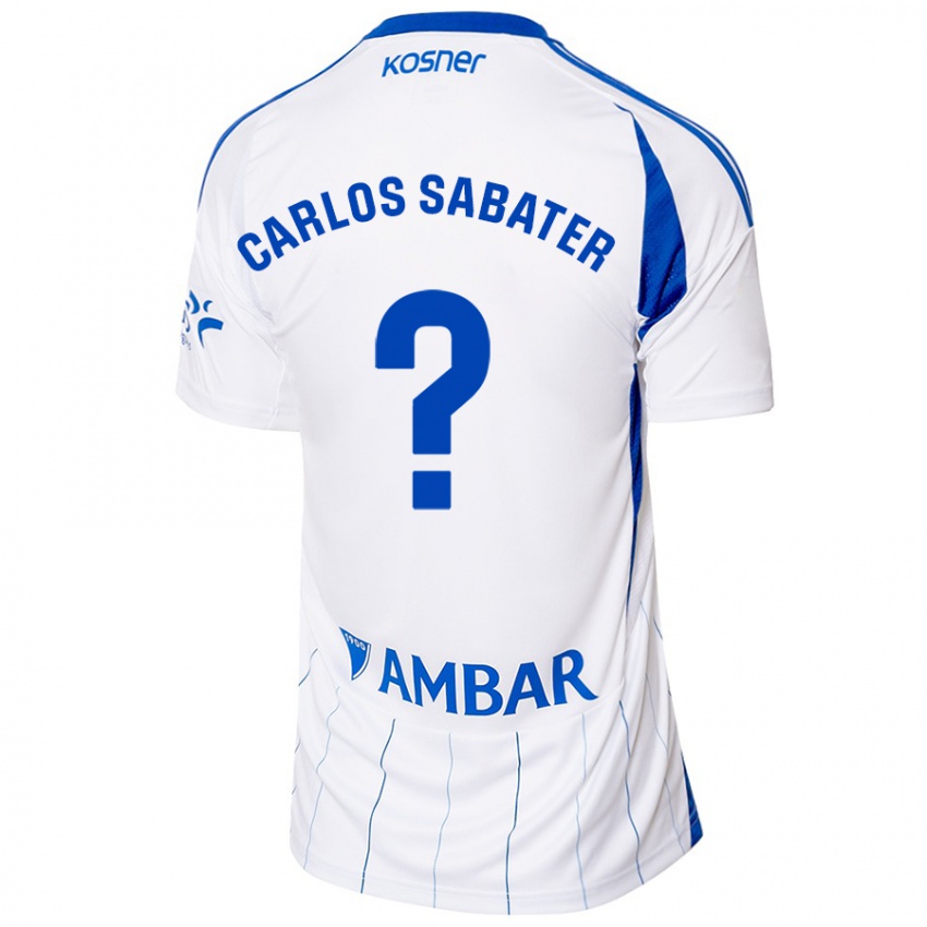 Bambino Maglia Juan Carlos Sabater #0 Rosso Bianco Kit Gara Home 2024/25 Maglietta