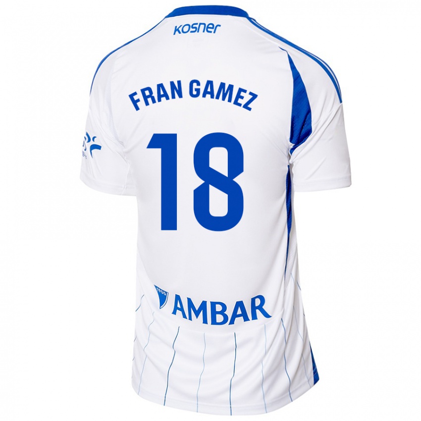 Bambino Maglia Fran Gámez #18 Rosso Bianco Kit Gara Home 2024/25 Maglietta