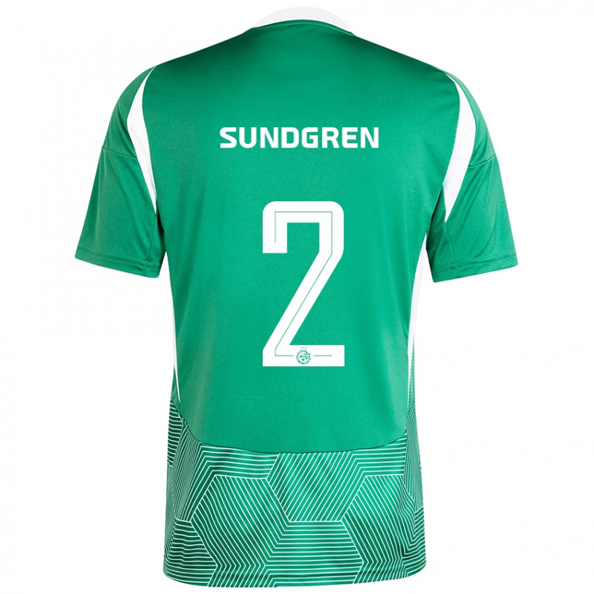 Bambino Maglia Daniel Sundgren #2 Verde Bianco Kit Gara Home 2024/25 Maglietta