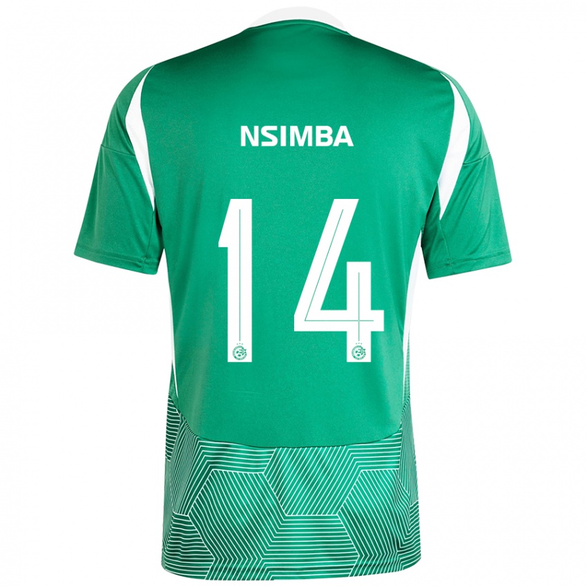 Bambino Maglia Vital Nsimba #14 Verde Bianco Kit Gara Home 2024/25 Maglietta